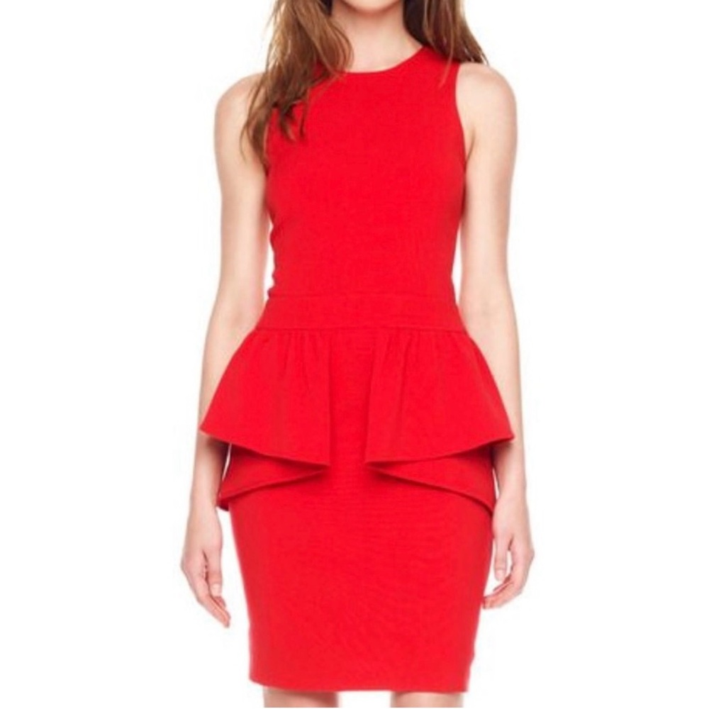 Elegant Red Peplum Michael Kors Dress